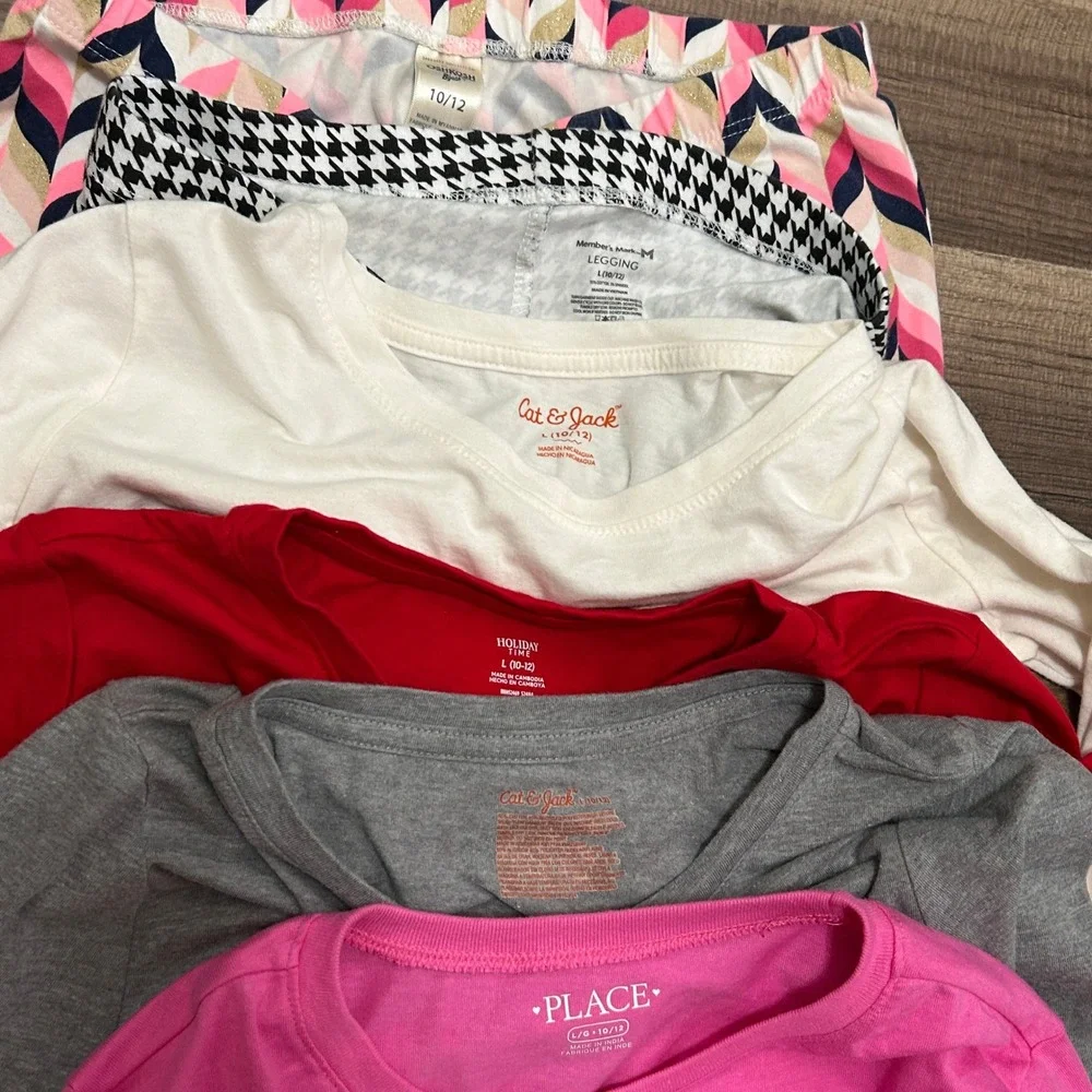 Children's Place Cat & Jack Girls 6pc Clothing Set 10-12 Pink White Unicorns Fem